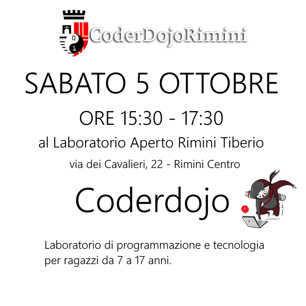 Coderdojo al Laboratorio Aperto di Rimini